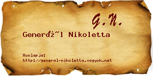 Generál Nikoletta névjegykártya